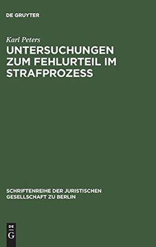 portada Untersuchungen zum Fehlurteil im Strafprozeß (in German)