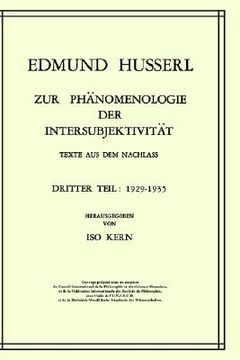 portada zur ph nomenologie der intersubjektivit t: texte aus dem nachlass dritter teil: 1929 1935 (in English)