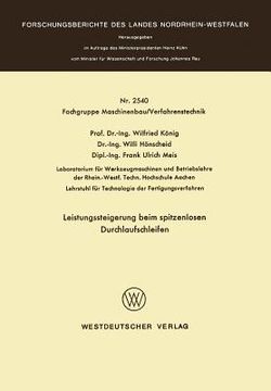 portada Leistungssteigerung Beim Spitzenlosen Durchlaufschleifen (in German)