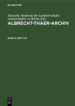 portada Albrecht-Thaer-Archiv, Band 8, Heft 2/3, Albrecht-Thaer-Archiv Band 8, Heft 2/3 (in German)