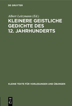 portada Kleinere Geistliche Gedichte des 12. Jahrhunderts (en Alemán)