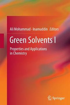 portada Green Solvents I: Properties and Applications in Chemistry (en Inglés)