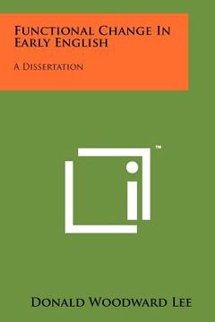 portada functional change in early english: a dissertation (en Inglés)