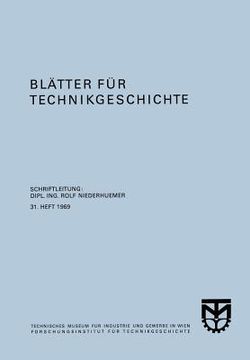 portada Blätter Für Technikgeschichte (en Alemán)