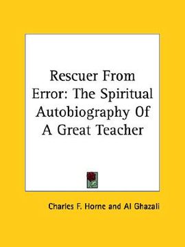 portada rescuer from error: the spiritual autobiography of a great teacher (in English)