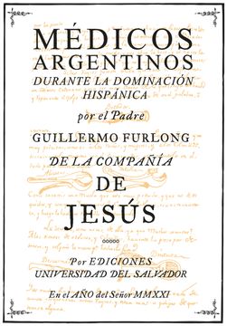 portada Médicos Argentinos Durante la Dominación Hispánica