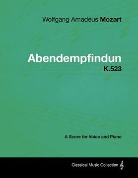 portada wolfgang amadeus mozart - abendempfindung - k.523 - a score for voice and piano