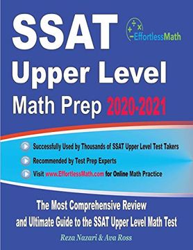 portada Ssat Upper Level Math Prep 2020-2021: The Most Comprehensive Review and Ultimate Guide to the Ssat Upper Level Math Test (en Inglés)