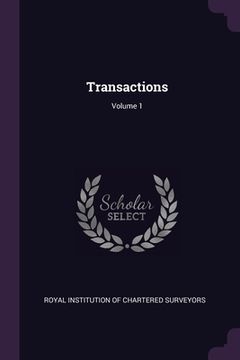 portada Transactions; Volume 1 (en Inglés)