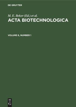 portada Acta Biotechnologica, Volume 6, Number 1, Acta Biotechnologica Volume 6, Number 1 (en Inglés)