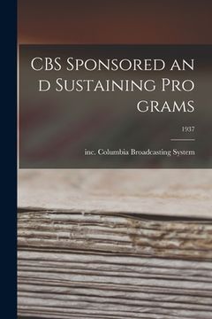 portada CBS sponsored and sustaining programs; 1937