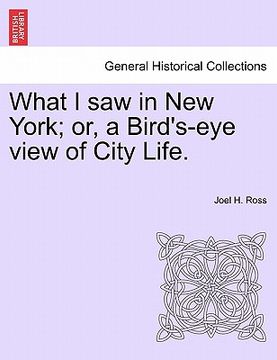 portada what i saw in new york; or, a bird's-eye view of city life. (in English)