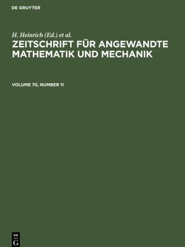 portada Zeitschrift für Angewandte Mathematik und Mechanik. Volume 70, Number 11 (en Inglés)