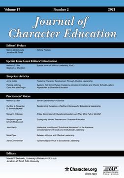 portada Journal of Character Education Volume 1 Number 2 2021 (en Inglés)