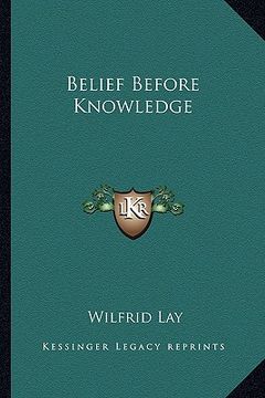 portada belief before knowledge