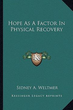 portada hope as a factor in physical recovery (in English)