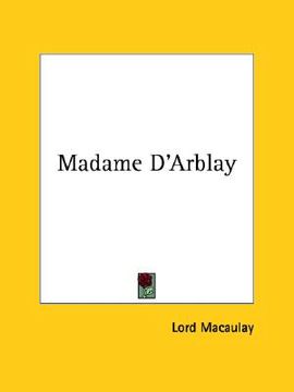 portada madame d'arblay (en Inglés)