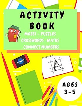 portada Activity Book Kids 3-5: Fun Activity Workbook for Children 3-5 Years old - Mazes, Alphabet Tracing, Math Puzzles, Math Exercise, Picture Puzzles,. Boys and Girls - Educational Activity Book (en Inglés)