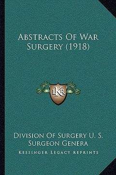 portada abstracts of war surgery (1918) (en Inglés)