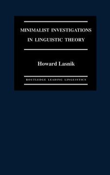 portada minimalist investigations in linguistic theory (en Inglés)