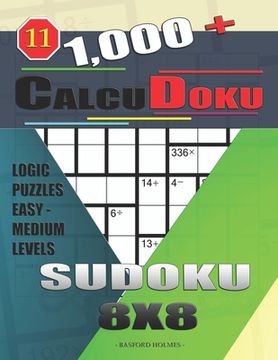 portada 1,000 + Calcudoku sudoku 8x8: Logic puzzles easy - medium levels (en Inglés)