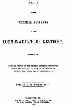 portada Acts of the General Assembly of the Commonwealth of Kentucky