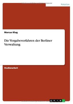 portada Die Vergabeverfahren der Berliner Verwaltung