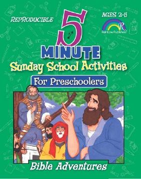 portada 5 minute sunday school activities: bible adventures: preschoolers