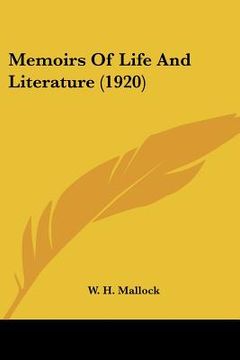 portada memoirs of life and literature (1920) (en Inglés)