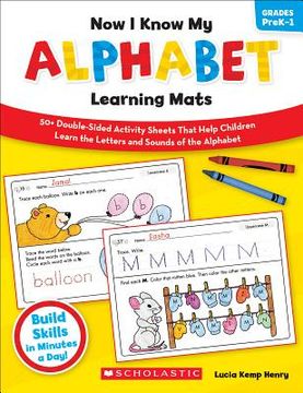 portada now i know my alphabet learning mats (en Inglés)