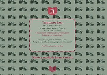 portada Temblor de Lima y Otros Poemas al Marques de Montesclaros Virrey del Peru 1607-1615 (in Spanish)