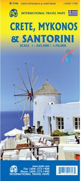 portada Crete, Mykonos, and Santorini Travel Reference map 1: 265K (in English)