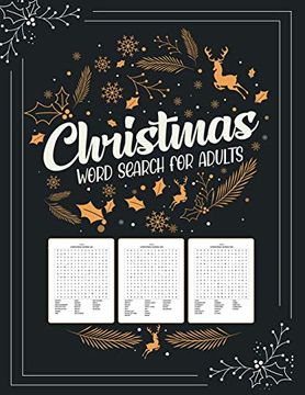 portada Christmas Word Search for Adults: Puzzle Book Holiday fun for Adults and Kids Activities Crafts Games (en Inglés)