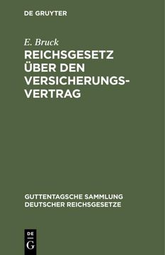 portada Reichsgesetz Über den Versicherungsvertrag (in German)
