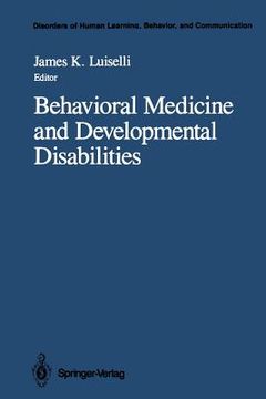 portada behavioral medicine and developmental disabilities (in English)