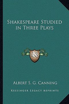 portada shakespeare studied in three plays (en Inglés)