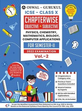 portada Oswal-Gurukul Chapterwise Objective + Subjective Vol II for Physics, Chemistry, Mathematics, Biology, Computer Applications: ICSE Class 10 for Semeste (en Inglés)