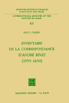 portada inventaire de la correspondance d'andr rivet (1595-1650) (in English)