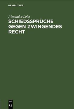 portada Schiedssprüche Gegen Zwingendes Recht (en Alemán)