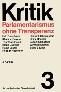 portada Parlamentarismus Ohne Transparenz (in German)