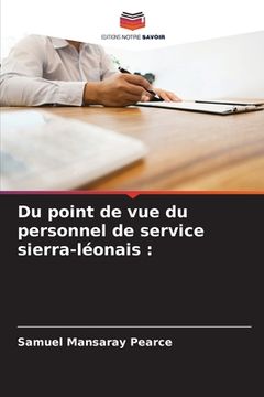 portada Du point de vue du personnel de service sierra-léonais (en Francés)