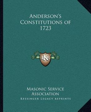 portada anderson's constitutions of 1723 (en Inglés)