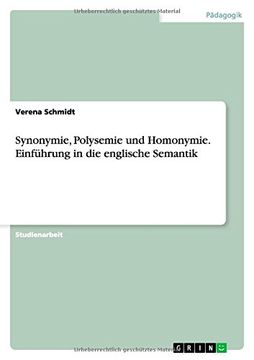 portada Synonymie, Polysemie und Homonymie. Einführung in die englische Semantik