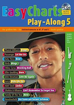 portada Easy Charts Play-Along: Die Größten Hits Spielerisch Leicht Gesetzt. Band 5. C/Eb/Bb-Instrument. Spielbuch mit cd. (Music Factory)