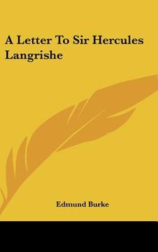 portada a letter to sir hercules langrishe (in English)