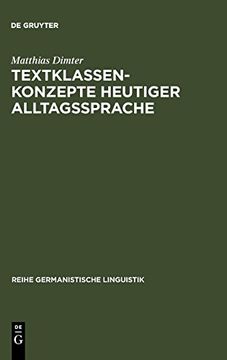 portada Textklassenkonzepte Heutiger Alltagssprache (en Alemán)