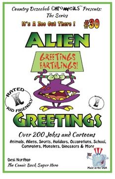 portada Alien Greetings - Over 200 Jokes and Cartoons Animals, Aliens, Sports, Holidays, Occupations, School, Computers, Monsters, Dinosaurs & More In Black ... Cartoons (It's a Zoo Out There !) (Volume 30)