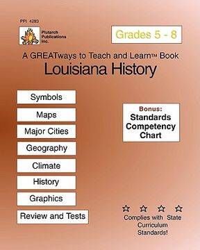 portada louisiana history grades 5-8 (en Inglés)