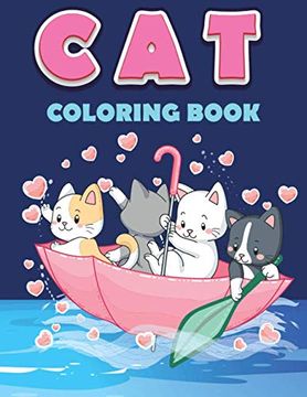 portada Cat Coloring Book: 30 beautiful and cute cats to color for boys and girls (in English)