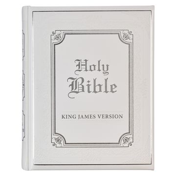 portada Kjv Holy Bible, Classically Illustrated Heirloom Family Bible, Faux Leather Hardcover - Ribbon Markers, King James Version, White (en Inglés)
